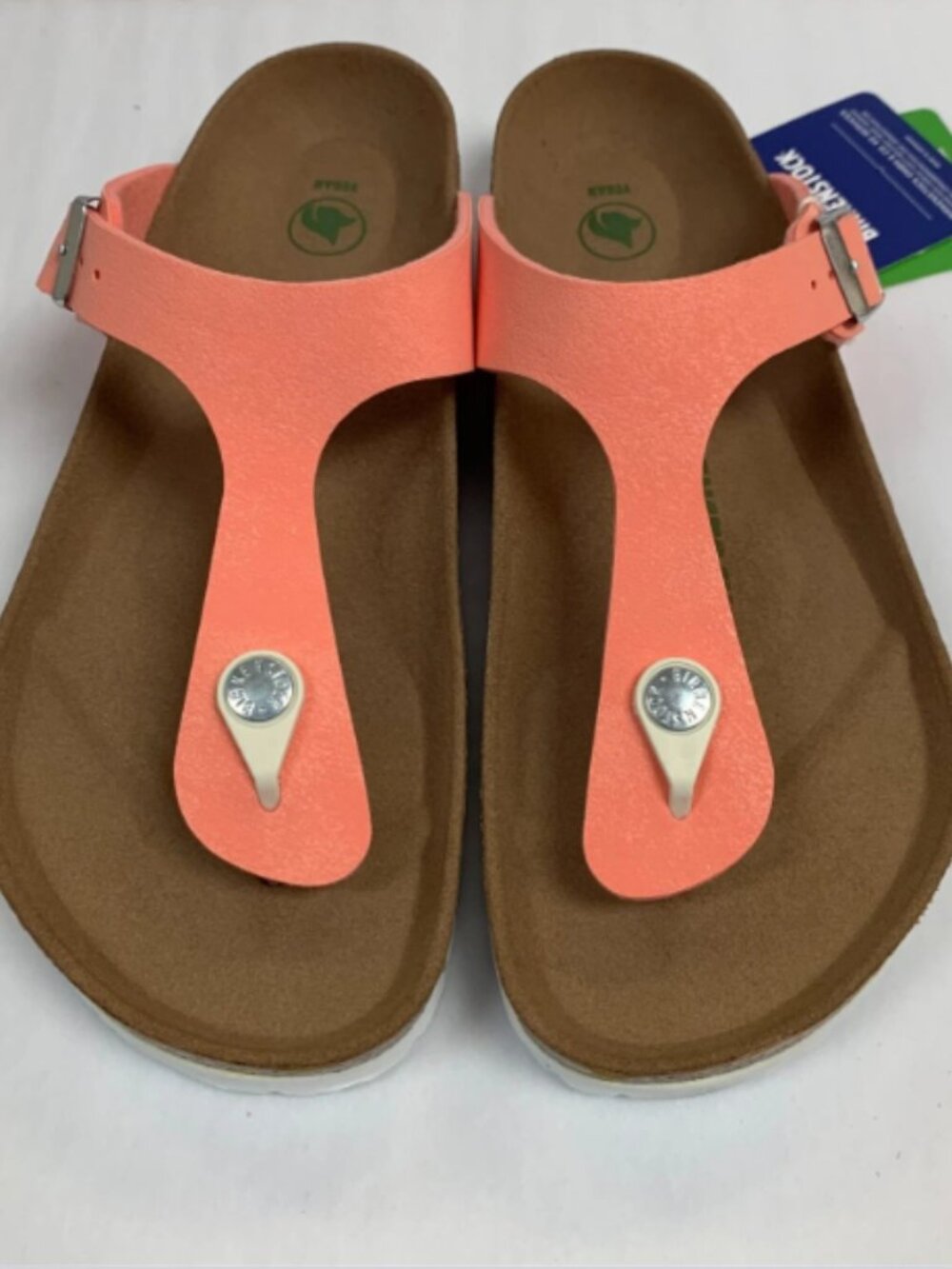 Birkenstock Gizeh Vegan Brushed Flamingo Birko-Flor Regular Width Sandals